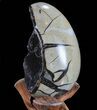 Septarian Dragon Egg Geode - Black Crystals #72053-3